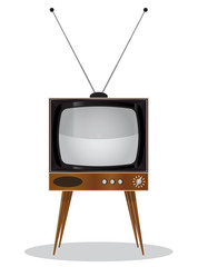 Old TV-set with the antenna