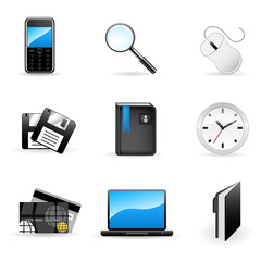 Office and business vector icons set