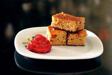 Homemade biscuits and strawberry