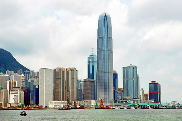 China, Hong Kong waterfront buildings