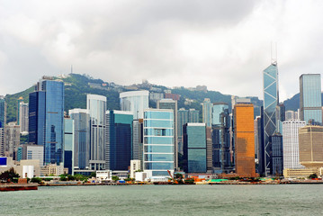 China, Hong Kong waterfront buildings