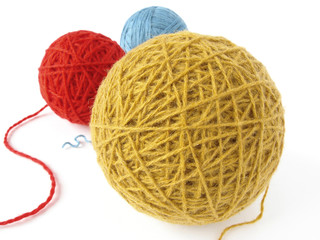 three wool skeins