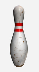 3d render scratched bowling pin