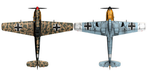 3d top and bottom render Messerschmitt BF109-E7 trop figter © Wadim Wall