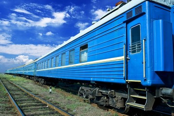 Fototapeta na wymiar blue train