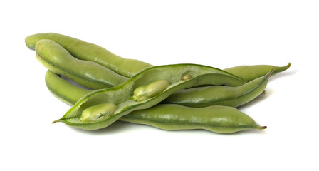 Green beans isolated on white background