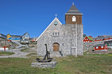 Greenland's only stone church, Uummannaq.