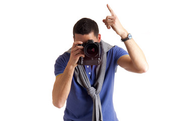 Fototapeta premium fotografo che scatta