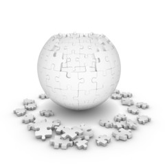 Decomposed sphere of puzzle