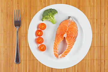 Fresh salmon steak
