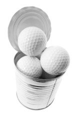 Golf Balls in Tin Can