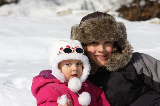 enfants en vacances d'hiver