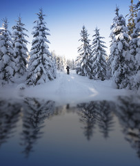 Fototapeta na wymiar Winter Wonder Land Norwegia