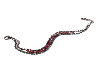 feminine bracelet with red gems