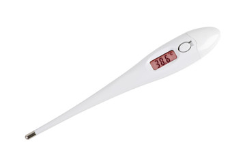 Electronic thermometer with high temperature on display