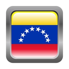 metallic button in colors of Venezuela