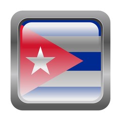 metallic button in colors of Cuba