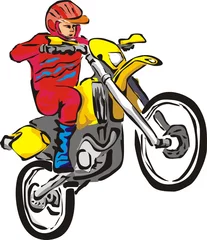 Crédence de cuisine en verre imprimé Moto moto acrobatique