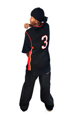 Handsome hip-hop young man on white