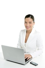 Modern businesswoman with white suit