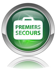 Bouton Web PREMIERS SECOURS (Kit Survie Santé Soins Médecine OK)