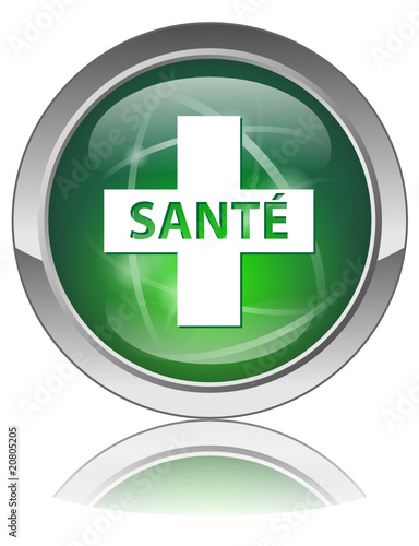 "Bouton Web SANTE (Pharmacie Santé Signe Symbole Vert 