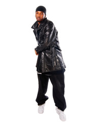 Handsome hip-hop young man on white