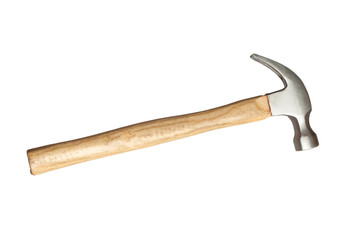 Metallic hammer with wooden handle