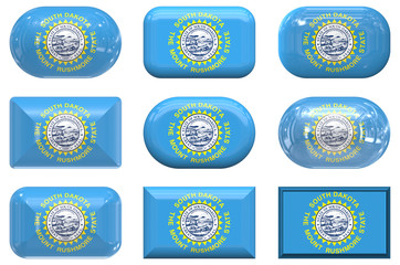 nine glass buttons of the Flag of south Dakota