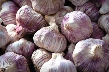 Fresh market garlic  at small market in Paris France.CR2