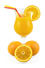 A glass of fresh orange juice ( & clipping path )