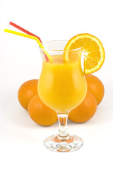 A glass of fresh orange juice ( & clipping path )