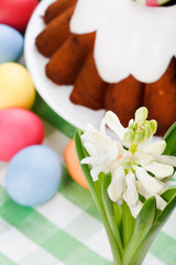 Easter cake with eggs.