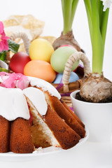Easter cake with eggs.