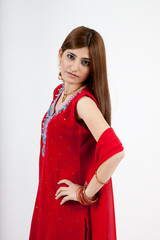 Lovely Indian woman in red