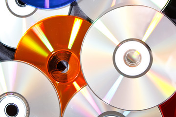 group of CDs.