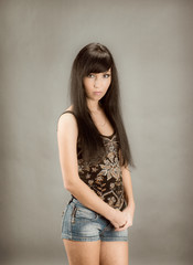 enigmatic brunette girl