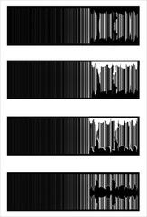 urban barcode banners, Isolated over  white background and group