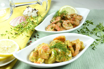Shrimps mit Soße