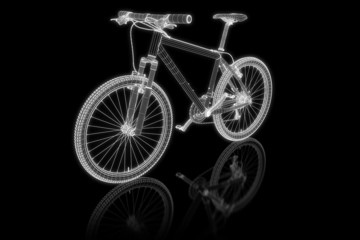Fototapeta premium Mountainbike - perspective 3d construction