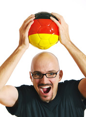 Fußballfan mit Ball