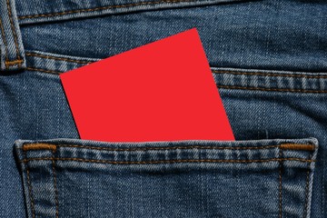 carte, poche, jeans, carton, rouge, texte, pantalon, message