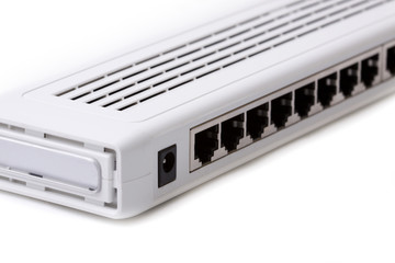 Closeup image of a network switch