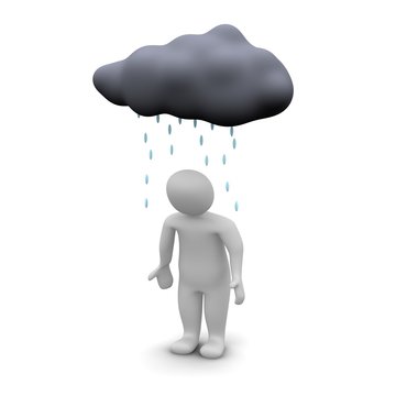 recommend clip art: Bad day. 3d rendered illustration isolated on white.