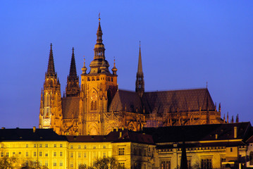 Prag Dom Nacht - Prague cathedral night 01