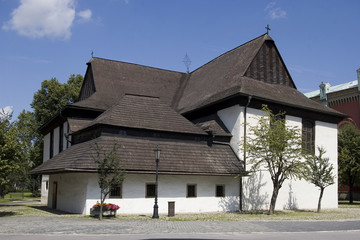 Fototapeta na wymiar Drewniany kościół przegubowe (Kieżmark, Słowacja)