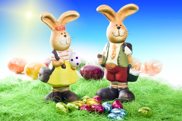 Osterhasen mit Ostereier wd581