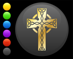 celtic cross icon on square internet button