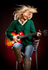 Fototapeta na wymiar girl with a guitar