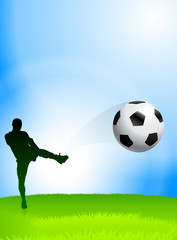 Fototapeta premium Soccer Player on Nature Background